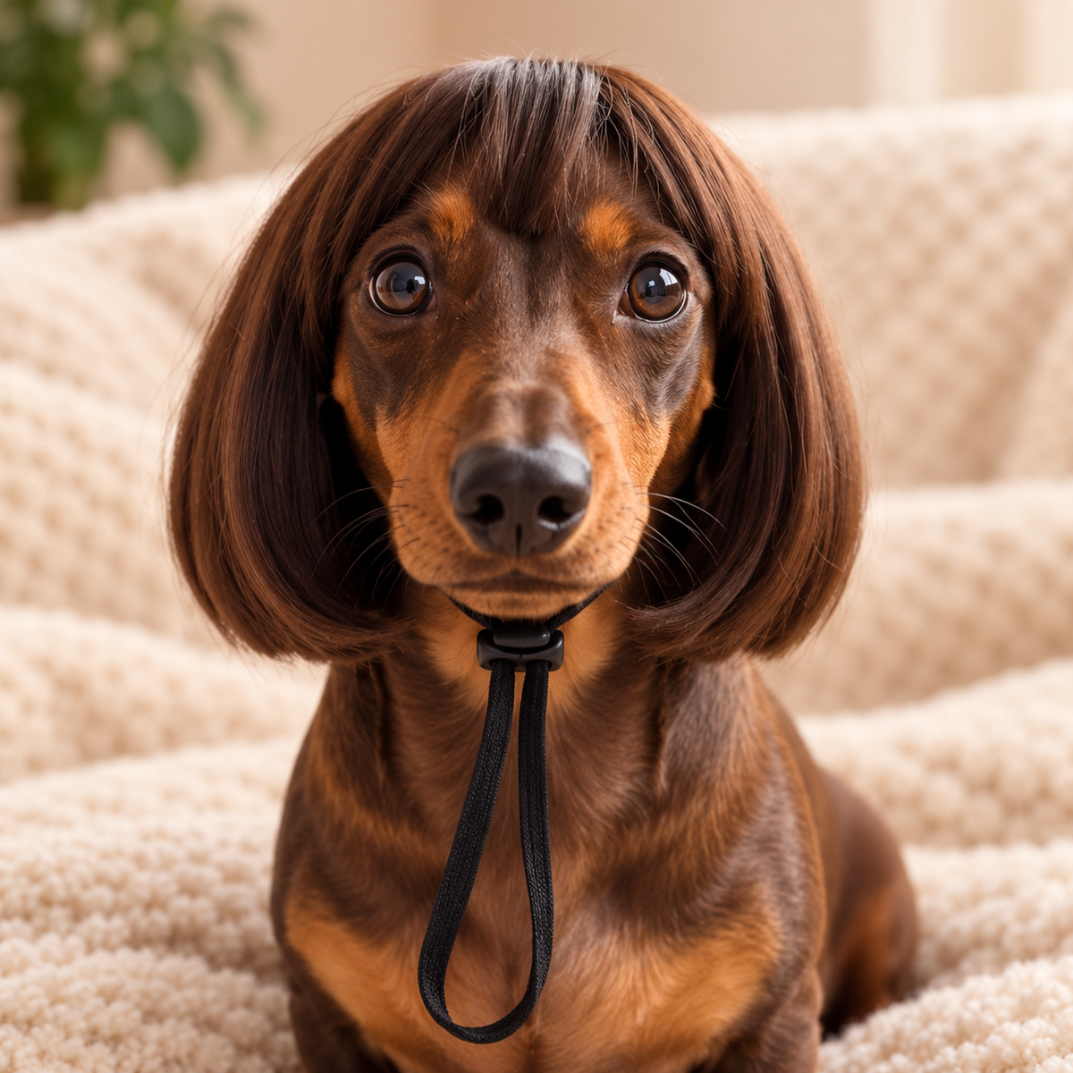 🐾 Stylish Pet Wig – Cute Bob Hairstyle for Photos, Parties & Everyday Fun