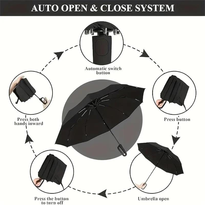 ☔ Automatic Windproof Umbrella – One-Click Open & Close | Compact & Waterproof
