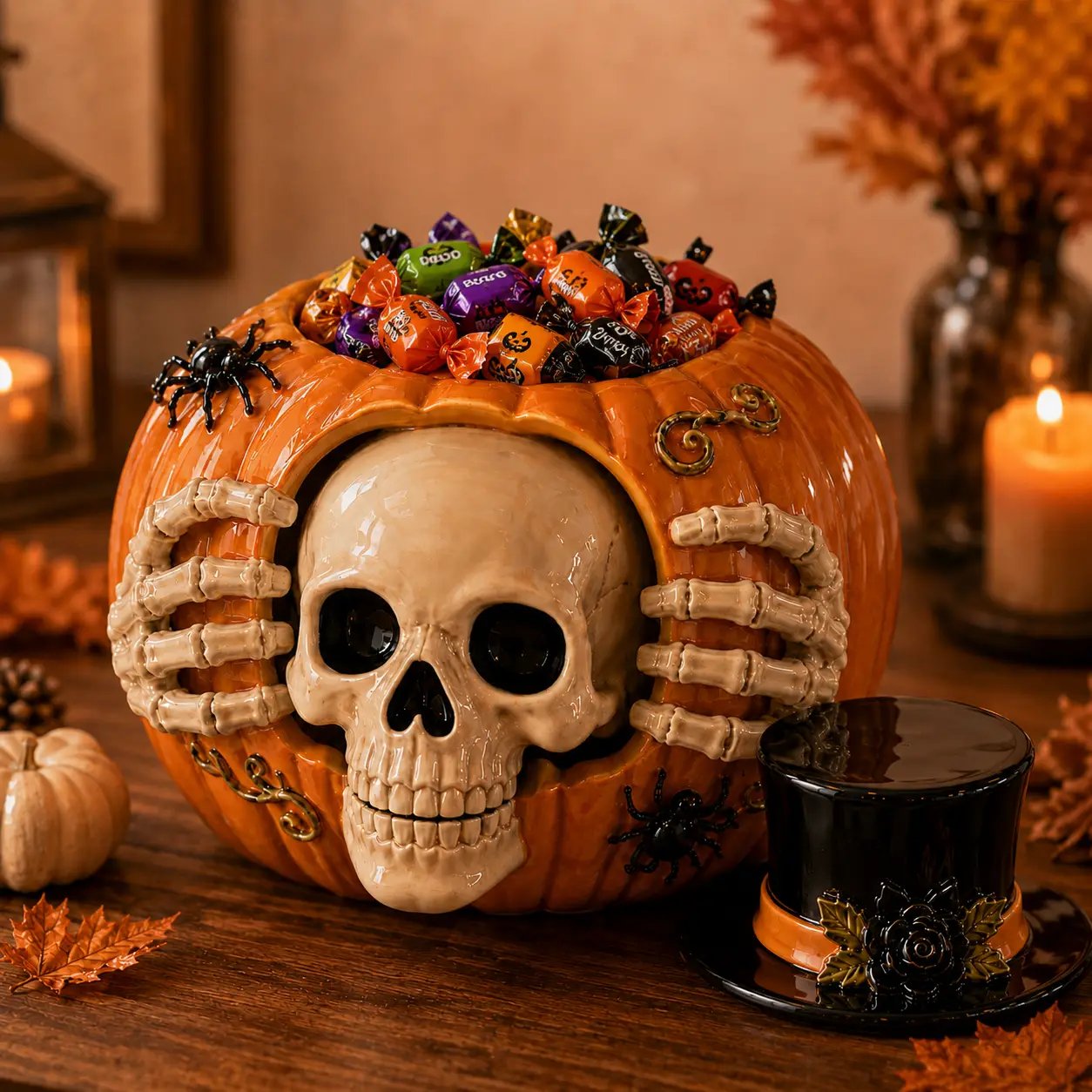 🎃 Halloween Early Bird Sale | 49% OFF🔥Trick-or-Treat | Skull Pumpkin Candy Jar