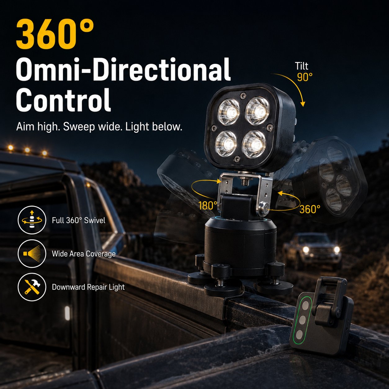 🏕️ 360° Magnetic LED Pod Lights – Portable Wireless Lighting For Camping, Home & Emergencies