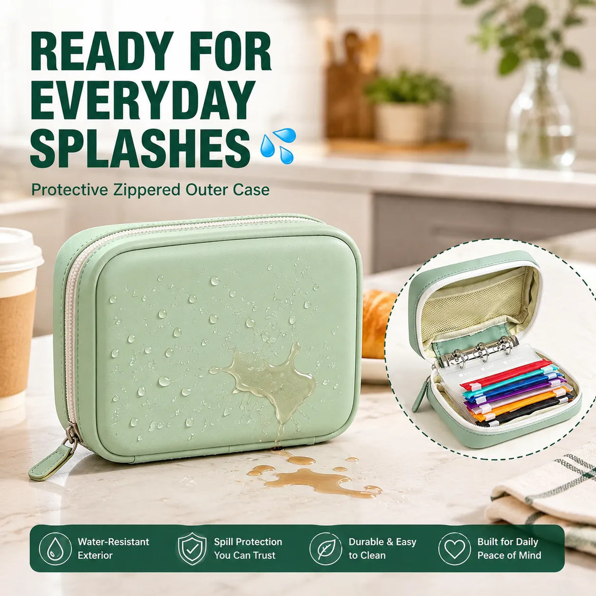 ✨2‑Week Pill Organizer Binder Case | 14 Reusable Color‑Coded Pill Pouch💊 Travel Waterproof Medication Storage Bag for Vitamins Supplements
