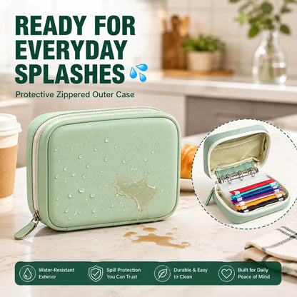 ✨2‑Week Pill Organizer Binder Case | 14 Reusable Color‑Coded Pill Pouch💊 Travel Waterproof Medication Storage Bag for Vitamins Supplements