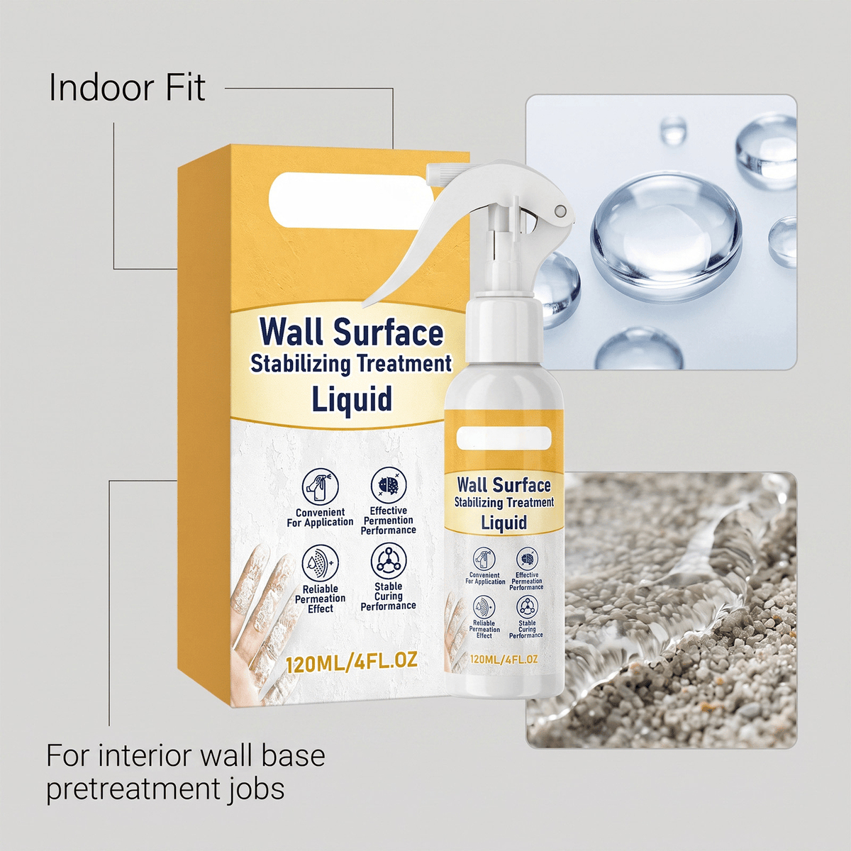 ✨Wall Repair Spray🖼️ Household Wall Reinforcement Spray For Peeling & Powdery Indoor Wall Base Renovation