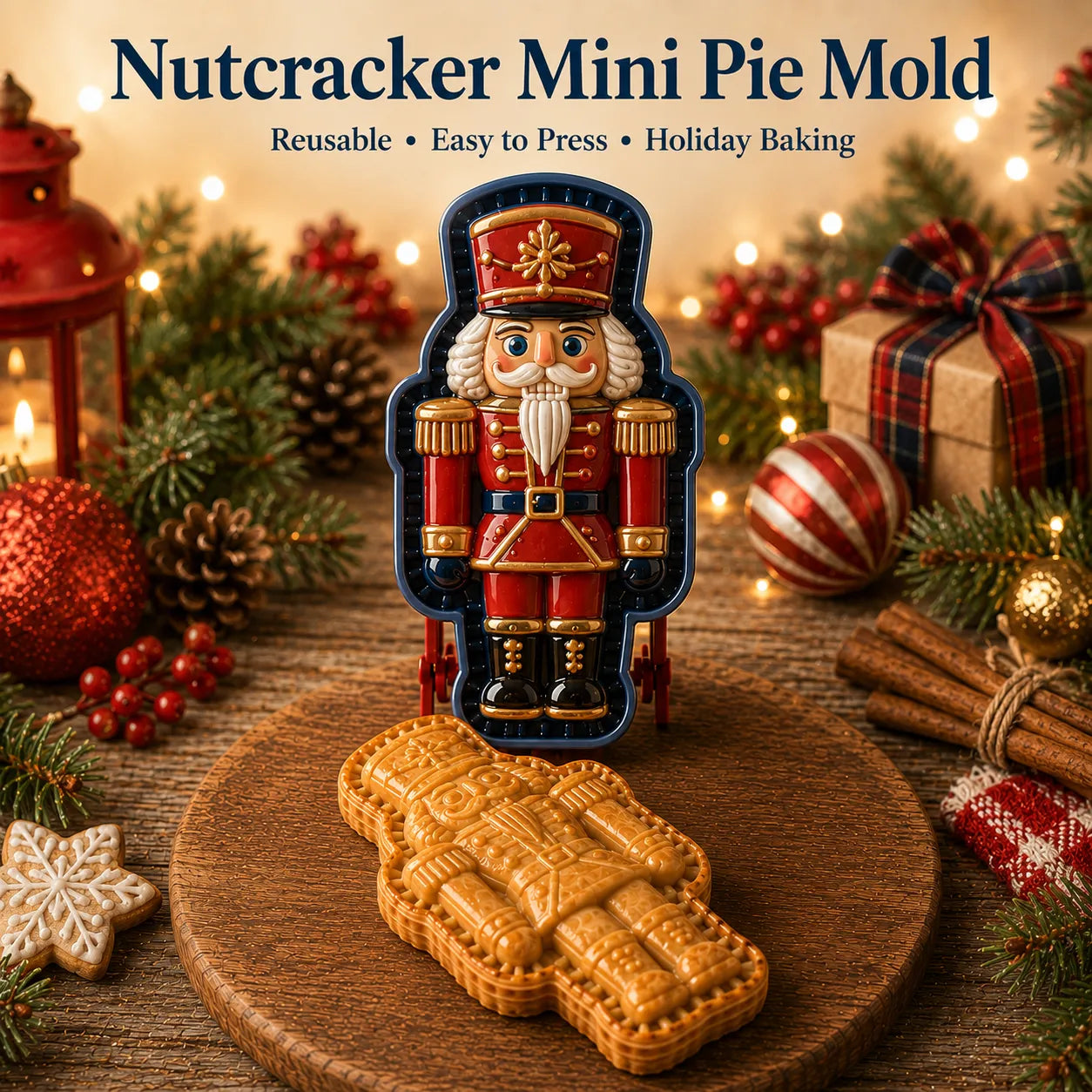 ⏳ Last Day 50% OFF – 🎄16-Design Christmas Mini Pie Mold Collection | Reusable Embossed Molds for Shaping Detailed Santa, Snowman, Reindeer, Tree & Holiday Pies 🥧✨