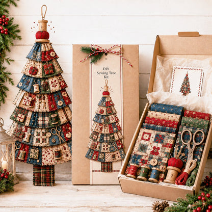 🎄 DIY Oversized Patchwork Christmas Tree Door Hanging Kit – Beginner-Friendly, Complete Craft Kit with Step-by-Step Guide ✨