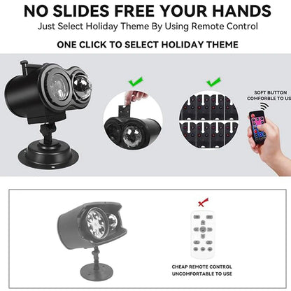 🎃Turn Your Home Into a Haunted Halloween Wonderland | 10 Unique HD Projection Patterns, 32FT Ultra-Large Display