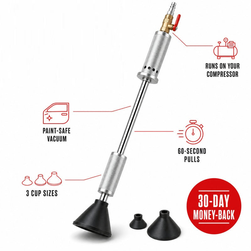 Pneumatic Dent Puller, Pneumatic Suction Cup Dent Puller with 3 Suction Cups (3.2\", 4.7\", 6.1”)