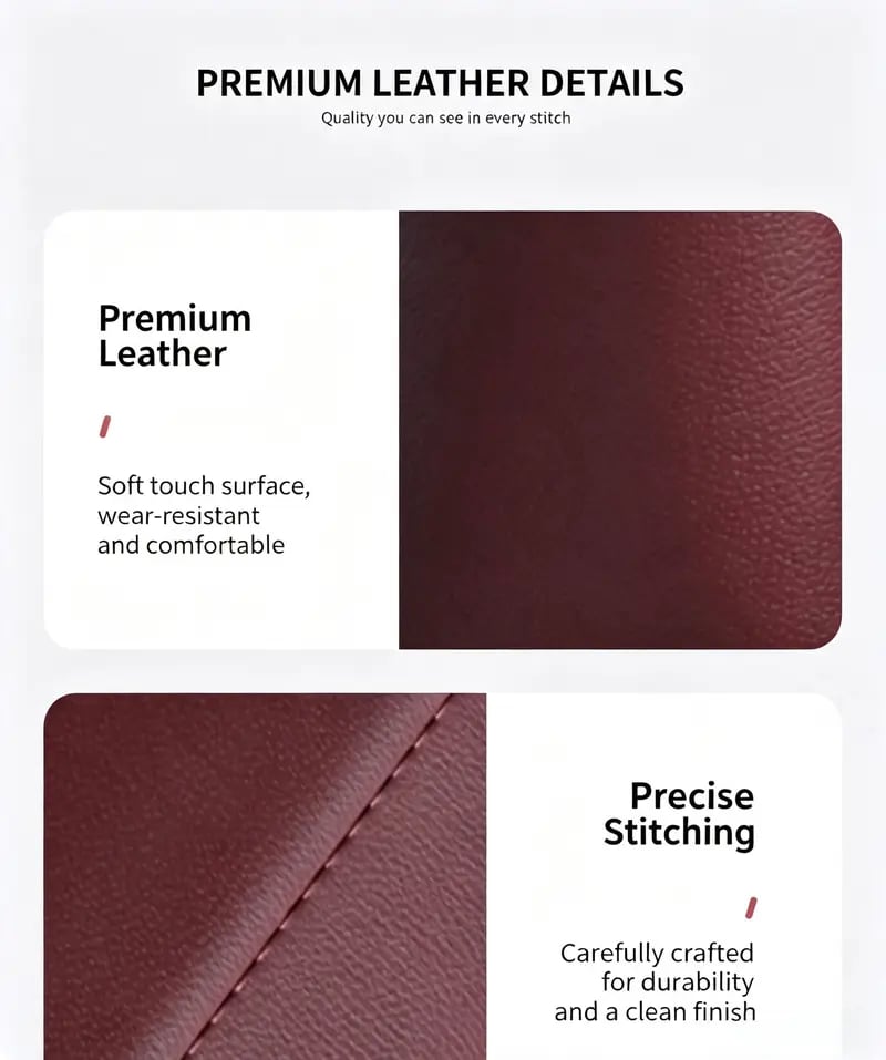 Premium Faux Leather Details