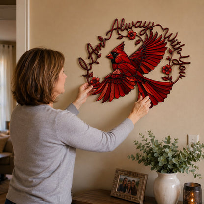 🔥Last Day 49% OFF🐦Cardinal Metal Wall Art - I Am Always With You❤️