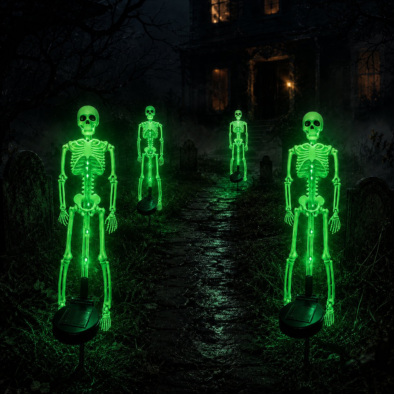 💜 Solar Light-Up Skeleton Yard Stake – Purple Glow Halloween Outdoor Decor 👻