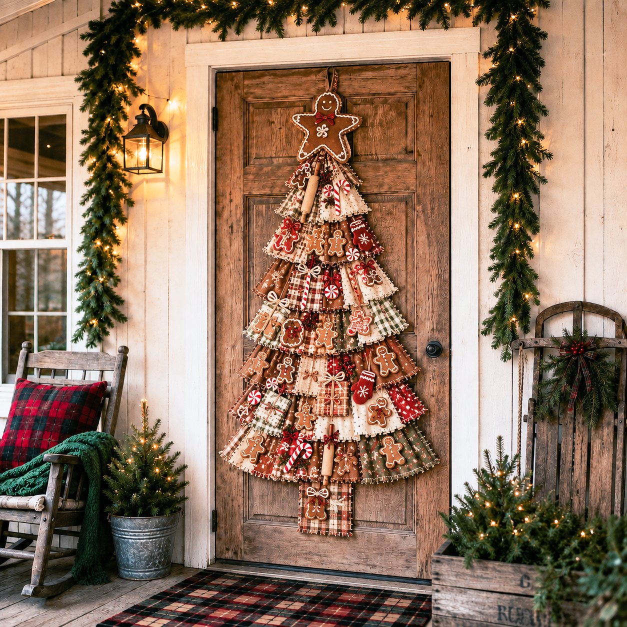 🎄 DIY Oversized Patchwork Christmas Tree Door Hanging Kit – Beginner-Friendly, Complete Craft Kit with Step-by-Step Guide ✨