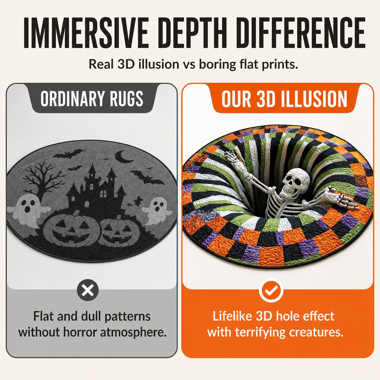 🔥Last Day 50% OFF🔥Spooky 3D Halloween Illusion Rug 🎃🕷️