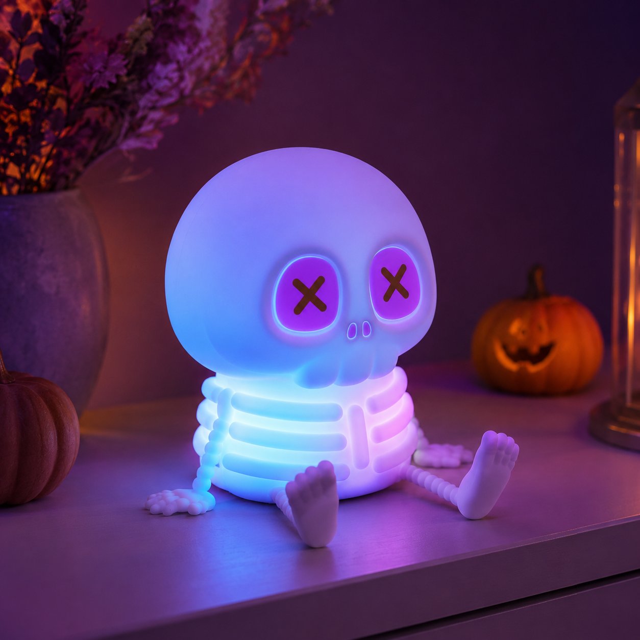 💀Halloween Early Bird Sale | 50% OFF🔥Charming Silicone Skeleton Color Changing Bedside Night Light🔥