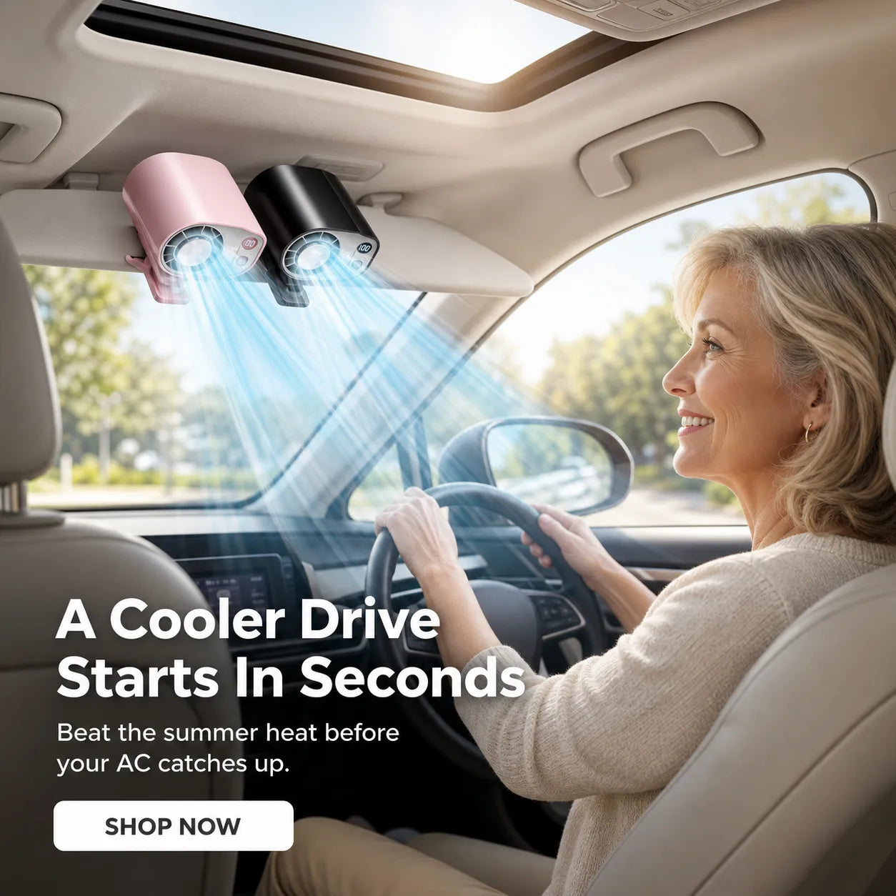 🔥50% OFF Last Day 360° Car Vent Cooling Fan with LED Display