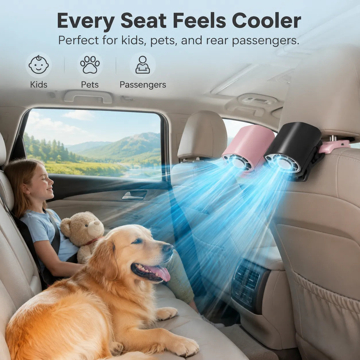 🔥50% OFF Last Day 360° Car Vent Cooling Fan with LED Display