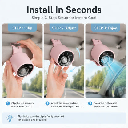 🔥50% OFF Last Day 360° Car Vent Cooling Fan with LED Display