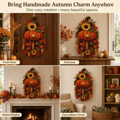 🧶 DIY Seasonal 3D Crochet Door Hanger Kit – Complete Yarn, Accessories & Step-by-Step Instructions