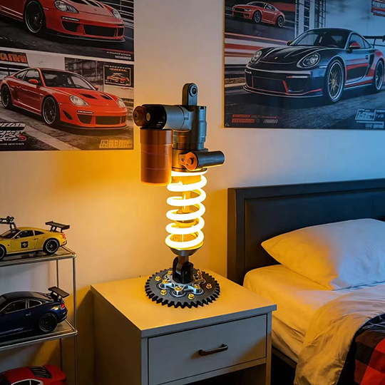 🔥Inspired Suspension Shock Absorber Lamp - Adjustable LED Light for Gamers & Car Enthusiasts