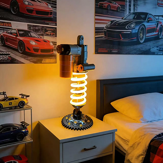 🔥Inspired Suspension Shock Absorber Lamp - Adjustable LED Light for Gamers & Car Enthusiasts