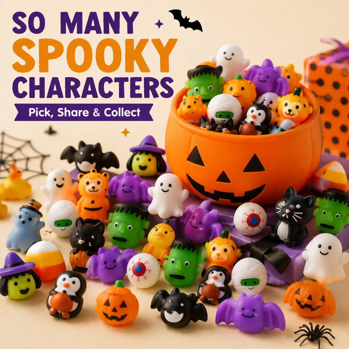 🎃 50PCS Halloween Mochi Squishy Toys