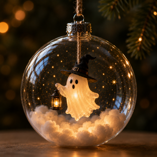🎃 Limited Halloween Collection-Glowing Halloween Ornament Collection – Cat, Witch, Pumpkin & Ghost Baubles