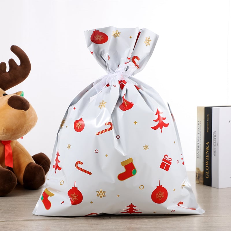 🎄Novas Sacolas de Presente com Cordão de Natal🎁