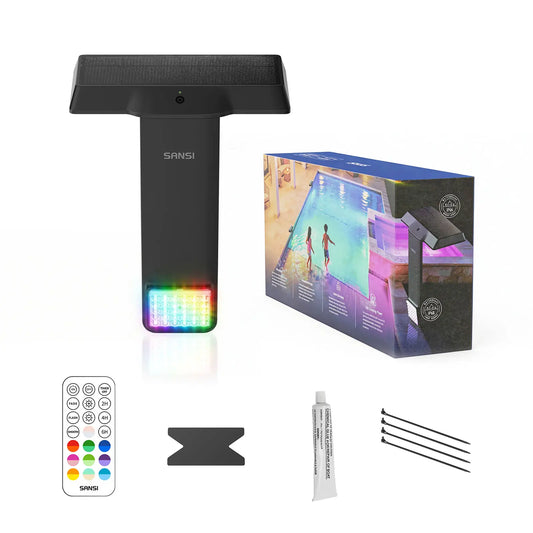 SANSI Solar Pool Light – 20 RGB Colors, IP68 Waterproof, Magnetic Mount