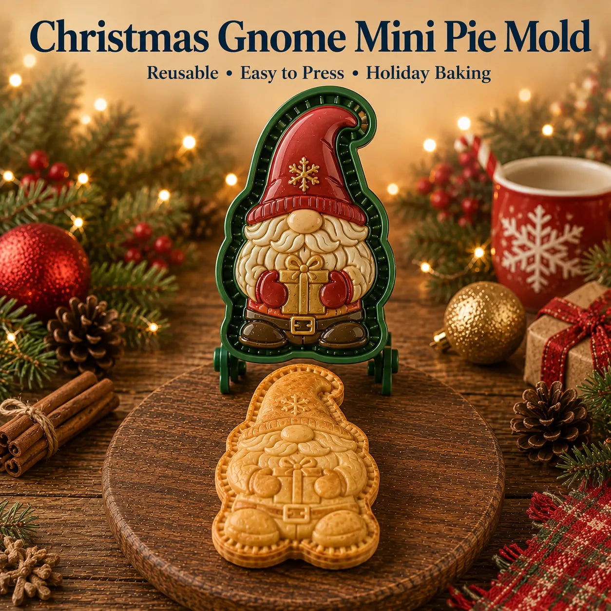 ⏳ Last Day 50% OFF – 🎄16-Design Christmas Mini Pie Mold Collection | Reusable Embossed Molds for Shaping Detailed Santa, Snowman, Reindeer, Tree & Holiday Pies 🥧✨