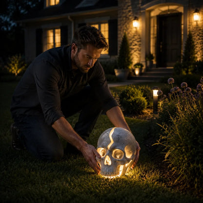🔥Early Halloween Hot Sale 49% OFF💀 Cracked Skull Solar Garden Light