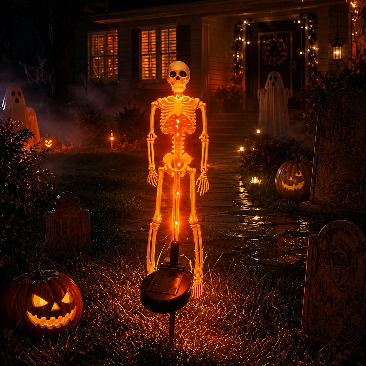 Solar LED Skeleton Yard Stake – Halloween Outdoor Garden Decor