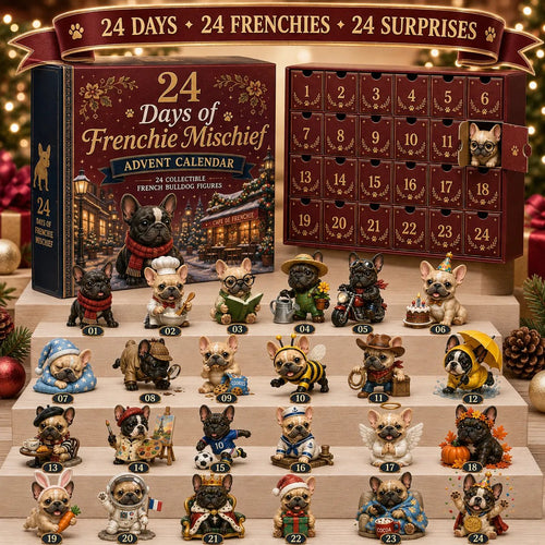 🐶 24-Day French Bulldog Christmas Advent Calendar-24 Unique Collectible Frenchie Characters with Different Outfits🎄✨