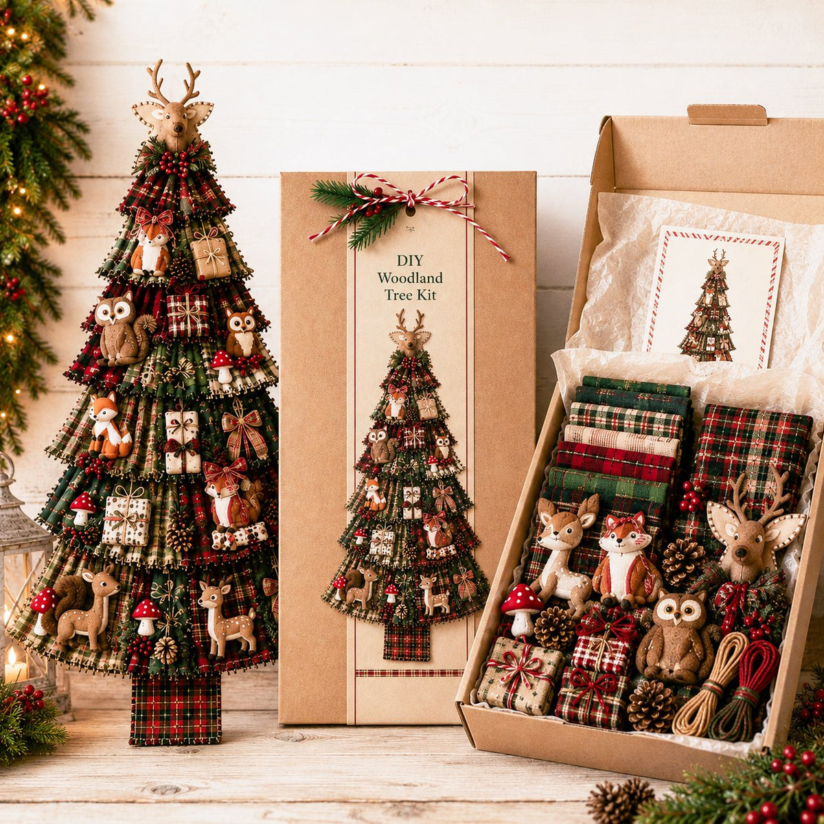 🎄 DIY Oversized Patchwork Christmas Tree Door Hanging Kit – Beginner-Friendly, Complete Craft Kit with Step-by-Step Guide ✨