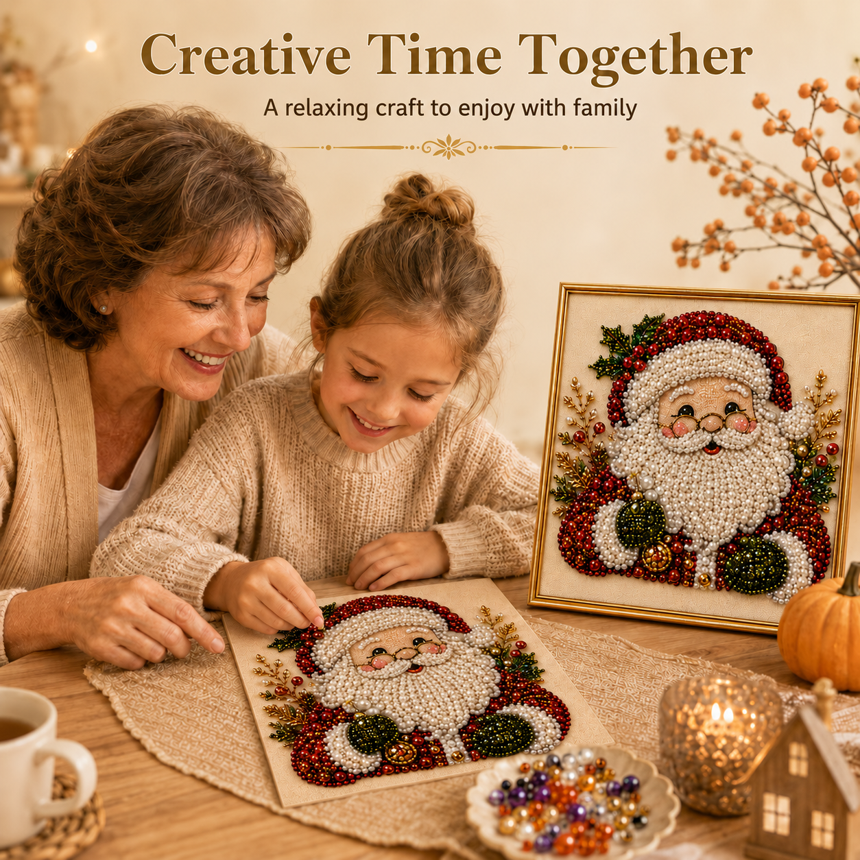 🧘Relaxing & Beginner-Friendly - 🎨💎DIY Christmas Pearl Diamond Art Kit