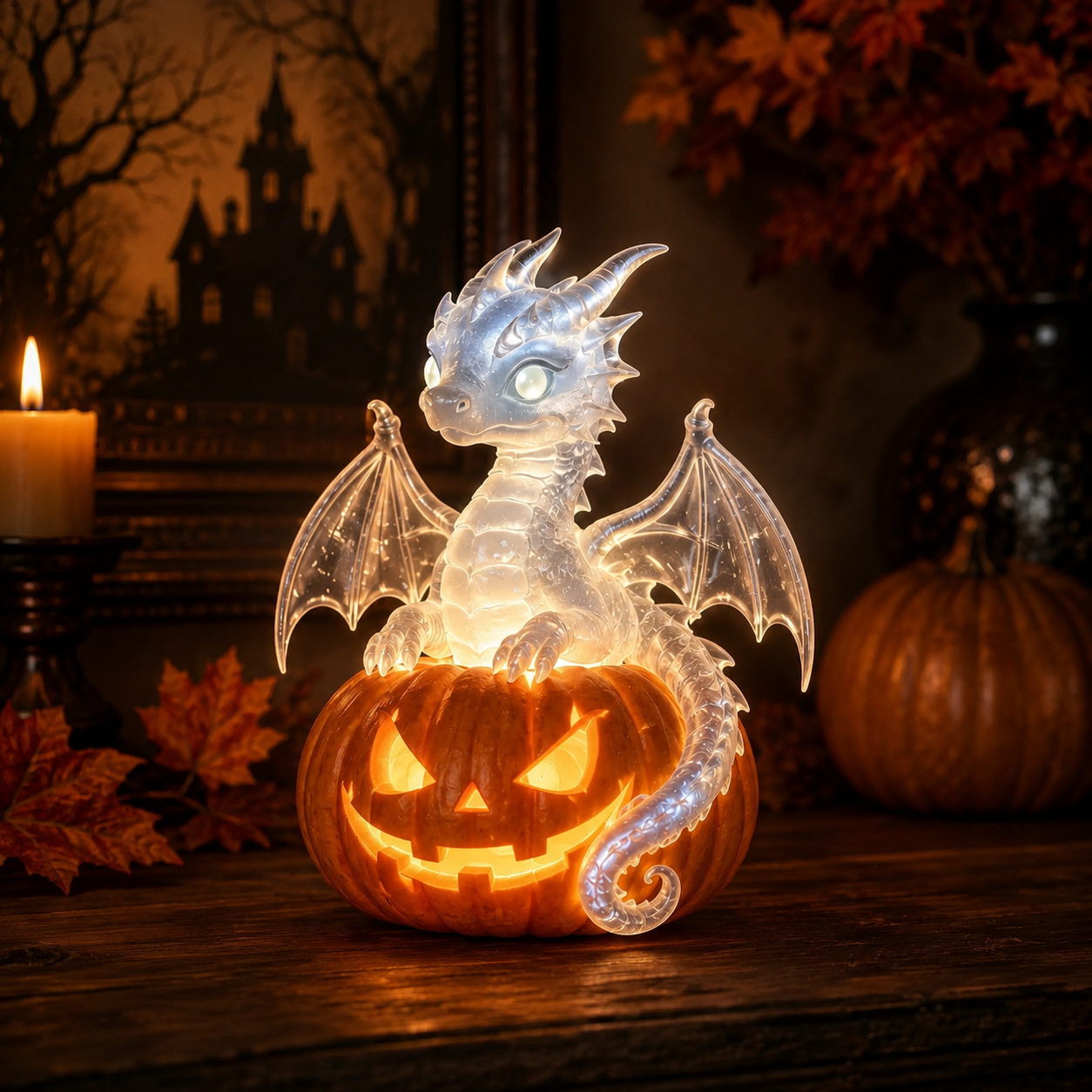 🎃 Enchanted Halloween Pumpkin LED Resin Figurine-7 Magical Light-Up Designs for Your Halloween Home