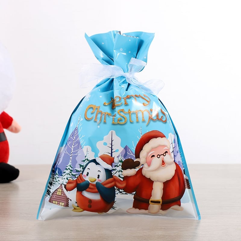 🎄Novas Sacolas de Presente com Cordão de Natal🎁