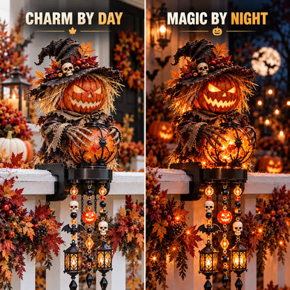 🔥 Halloween Character Glow Cascade Railing Lights – Pumpkin, Witch, Ghost & Black Cat