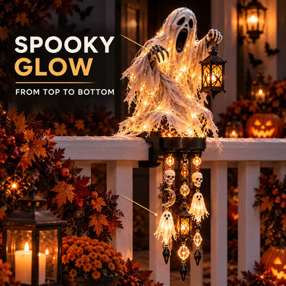 🔥 Halloween Character Glow Cascade Railing Lights – Pumpkin, Witch, Ghost & Black Cat