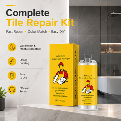 🔥🛠️Quick-Drying Tile Repair Glue - Complete Tool Kit for DIY – Fix Cracks Permanently in Minutes!✨