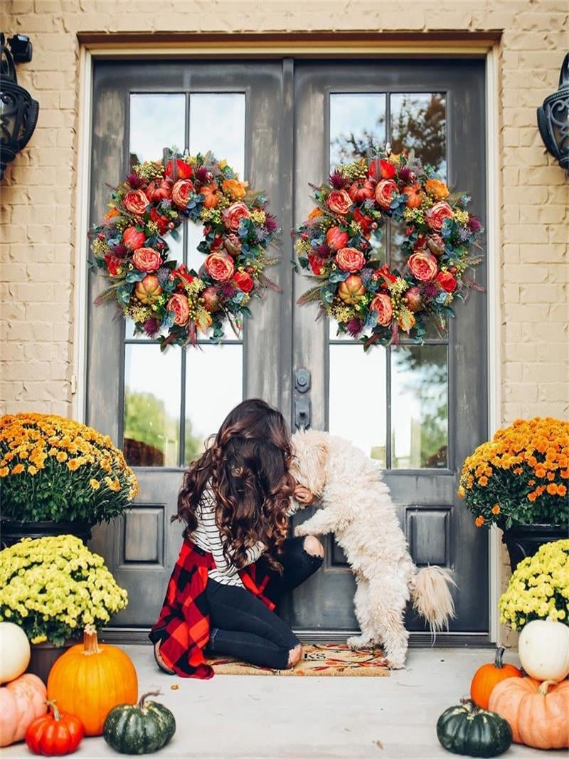 💖Last Day 49% OFF💖Fall Peony And Pumpkin Wreath - Year Round Wreath--🔥BUY 2 FREE SHIPPING