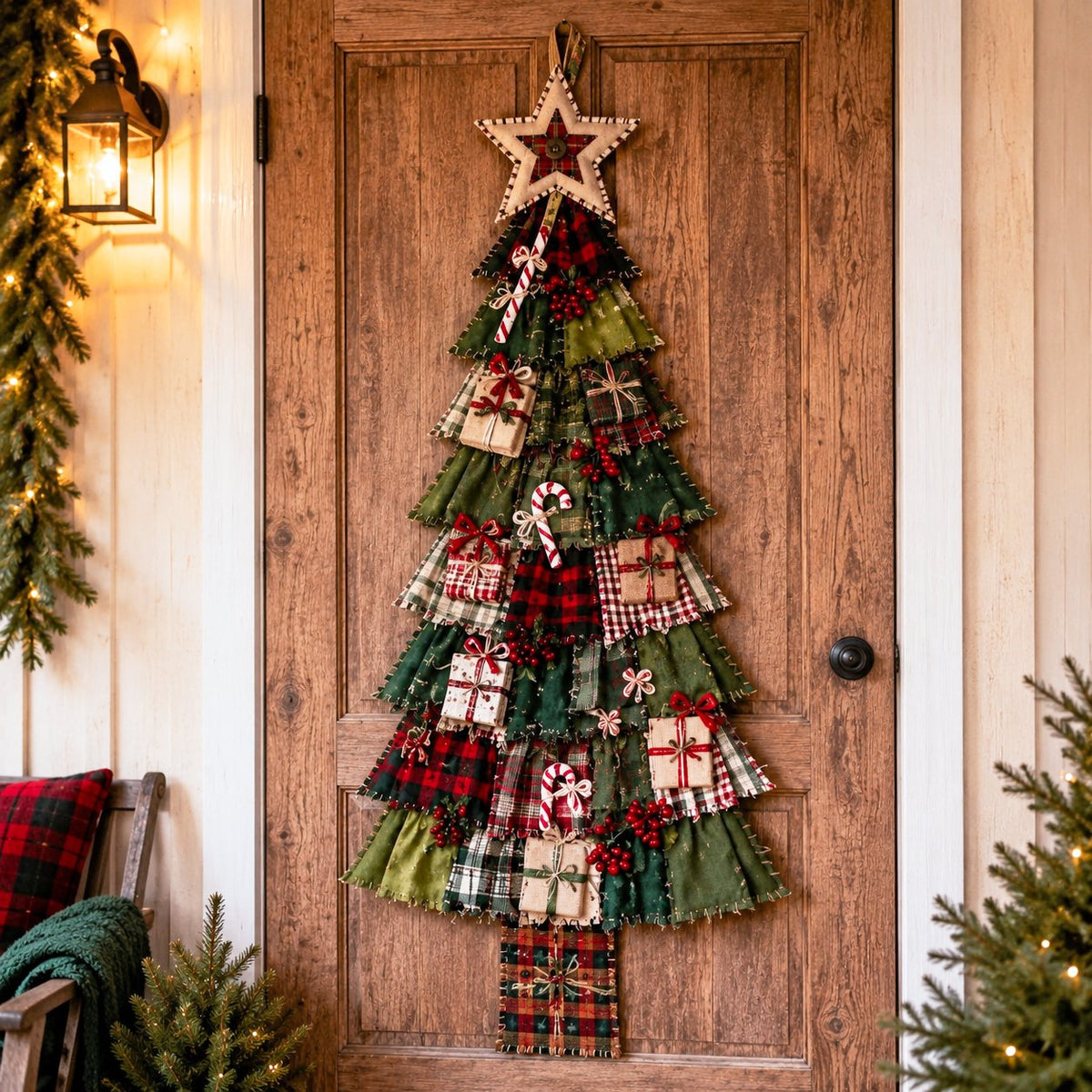 🎄 DIY Oversized Patchwork Christmas Tree Door Hanging Kit – Beginner-Friendly, Complete Craft Kit with Step-by-Step Guide ✨
