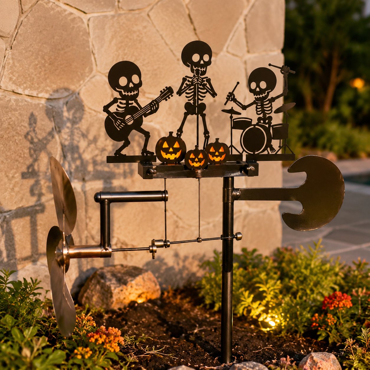 Halloween Skeleton Drummer Wind Spinner – The Ultimate Spooky Yard Decoration 🎃