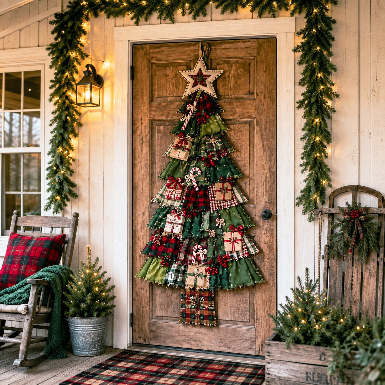 🎄 DIY Oversized Patchwork Christmas Tree Door Hanging Kit – Beginner-Friendly, Complete Craft Kit with Step-by-Step Guide ✨