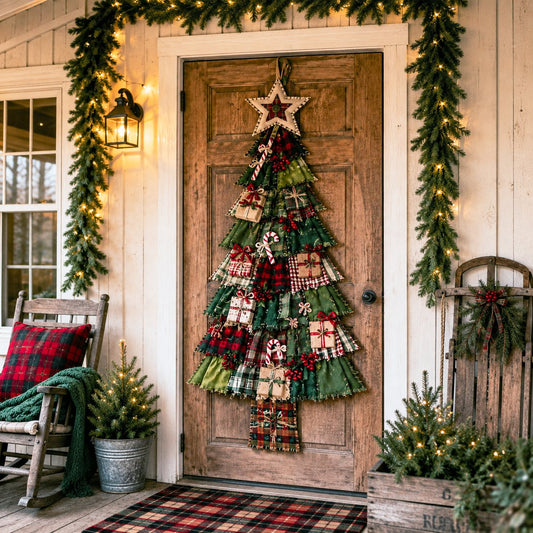 🎄 DIY Oversized Patchwork Christmas Tree Door Hanging Kit – Beginner-Friendly, Complete Craft Kit with Step-by-Step Guide ✨
