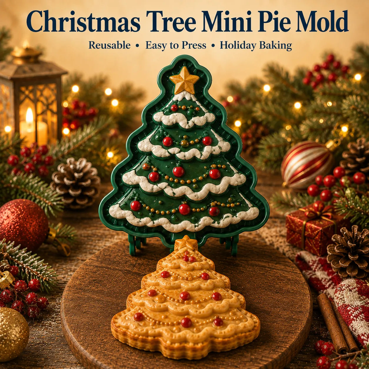 ⏳ Last Day 50% OFF – 🎄16-Design Christmas Mini Pie Mold Collection | Reusable Embossed Molds for Shaping Detailed Santa, Snowman, Reindeer, Tree & Holiday Pies 🥧✨