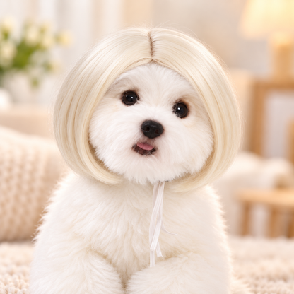 🐾 Stylish Pet Wig – Cute Bob Hairstyle for Photos, Parties & Everyday Fun