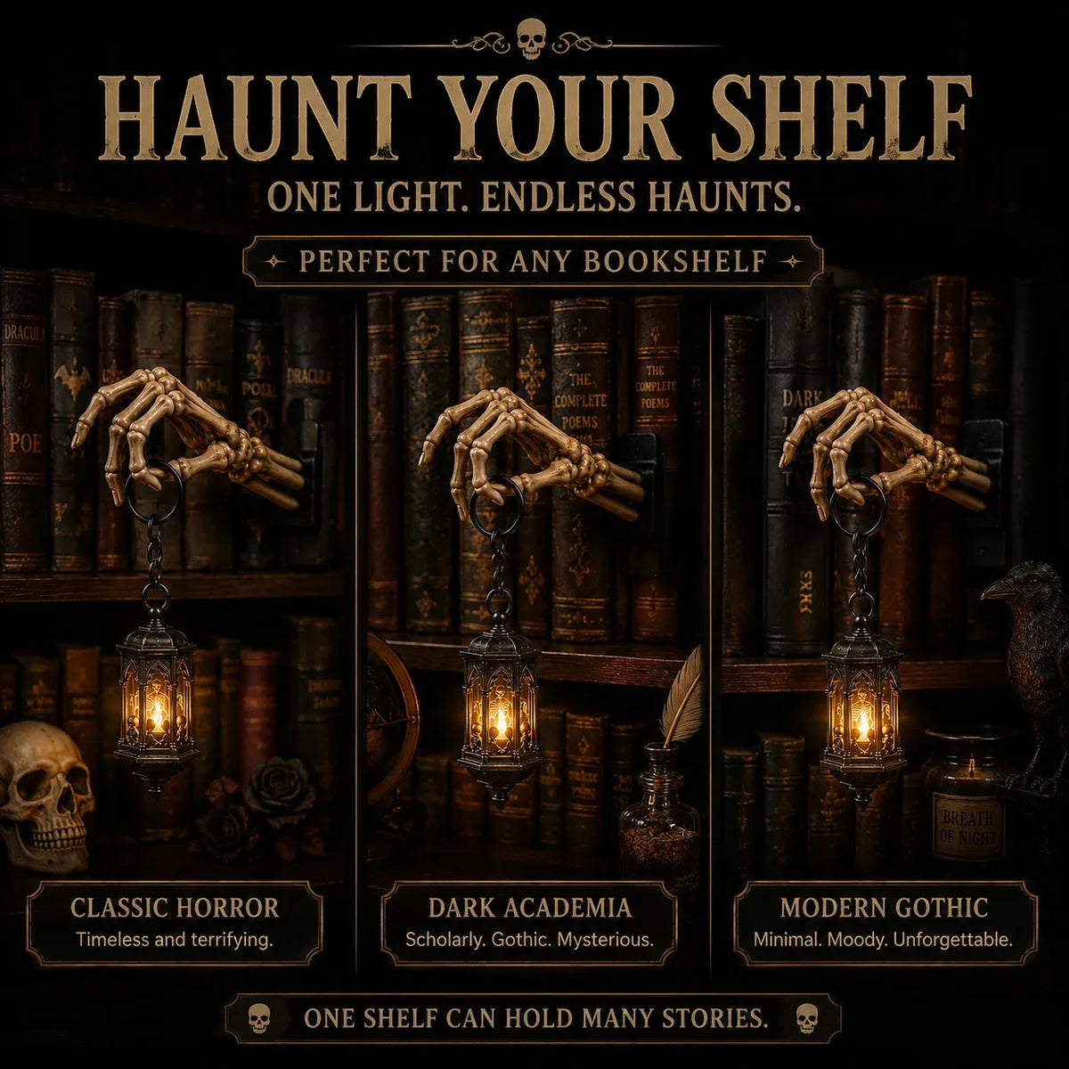 🔥Last Day 70% OFF😍💀Skeleton Hand Lantern Shelf Light™