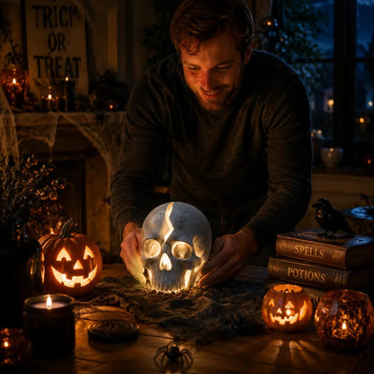 🔥Early Halloween Hot Sale 49% OFF💀 Cracked Skull Solar Garden Light