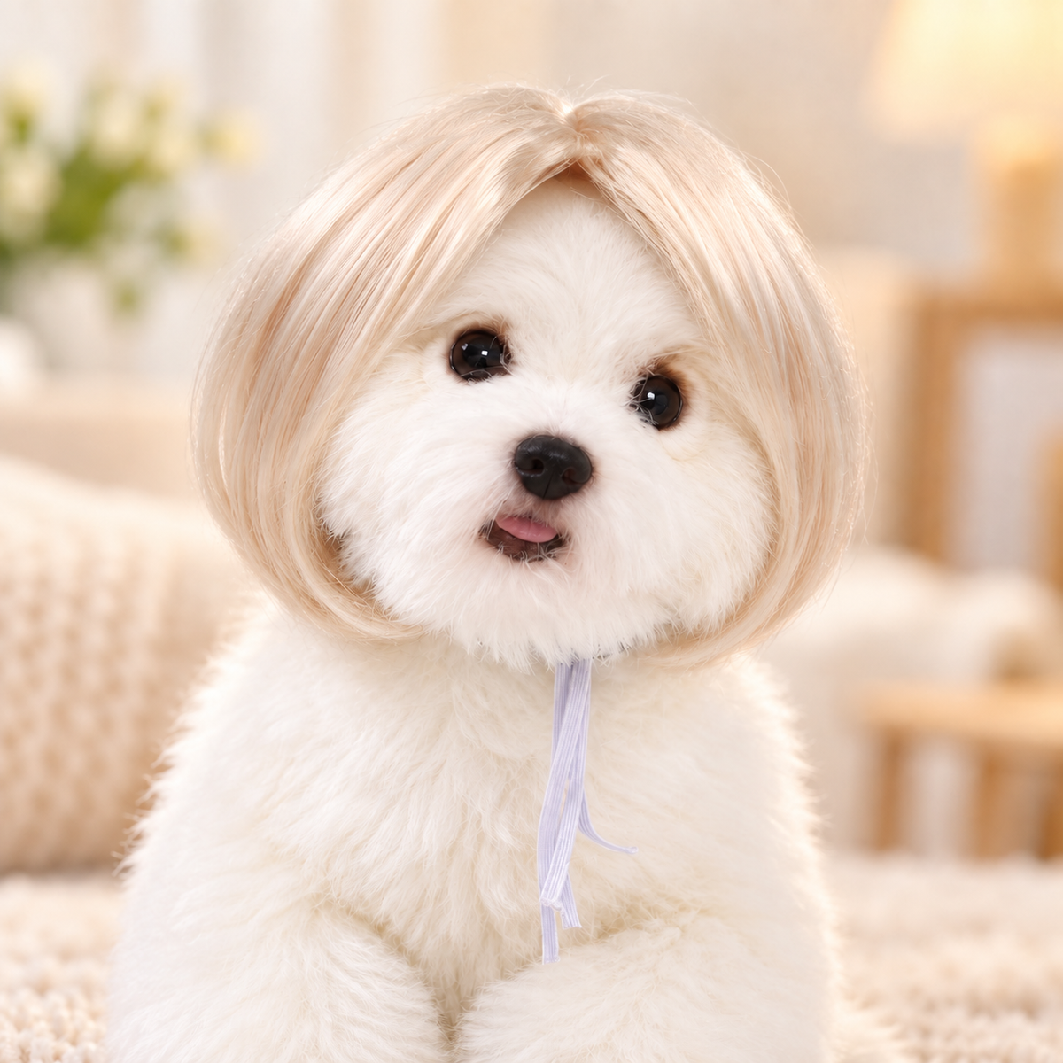 🐾 Stylish Pet Wig – Cute Bob Hairstyle for Photos, Parties & Everyday Fun
