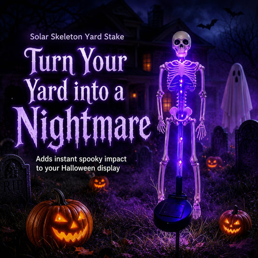 Solar LED Skeleton Yard Stake – Halloween Outdoor Garden Decor