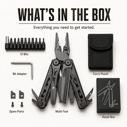 🏕️16‑in‑1 Multi‑Tool Pliers with Full‑Size Folding Scissors